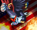  2016 4th_of_july alternate_color ambiguous_gender ambiguous_penetration avian beak black_eyes black_feathers blue_feathers blue_sclera blush braviary butt cum cum_on_butt cum_on_penis explosion feathered_wings feathers feral fire flag interspecies larger_male legendary_pok&eacute;mon lying male multicolored_feathers nintendo nude on_front open_mouth penetration penis pok&eacute;mon red_feathers restrained shiny_pok&eacute;mon size_difference spread_wings star tongue united_states_of_america victini video_games white_eyes white_feathers wings yellow_feathers yoshimister_(artist) 