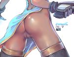  absurdres ass ass_focus change_(437483723) close-up dark_skin highres no_panties overwatch pussy simple_background solo symmetra_(overwatch) uncensored white_background 