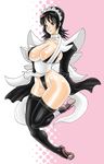  1girl black_hair breasts female full_body iroha_(samurai_spirits) large_breasts maid maid_headdress smile 