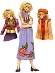  ;) alice_margatroid alternate_costume blonde_hair blue_eyes blue_footwear blue_skirt blush buttons center_frills chin_strap closed_mouth coat curly_hair embroidery floral_print frills full_body fur_hat fur_trim hairband hat high_heels highres lace long_skirt long_sleeves moonywitcher multiple_views no_socks one_eye_closed open_mouth parted_lips pom_pom_(clothes) print_footwear puppet_rings red_ribbon ribbon rose_print shoes short_hair simple_background skirt smile standing touhou white_background winter_clothes winter_coat 