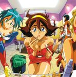  allenby_beardsley applying_makeup bare_shoulders blue_bodysuit blue_eyes bodysuit breasts brown_hair bunny_higgins cath_ronary cleavage dress dressing_room elbow_gloves female_pov fisheye g_gundam glasses gloves green_eyes green_hair gundam head_out_of_frame holding janet_smith kimura_takahiro leaning_forward lipstick lipstick_tube long_legs looking_at_mirror looking_at_viewer makeup medium_breasts mirror multicolored multicolored_bodysuit multicolored_clothes multiple_girls official_art pov rain_mikamura red-framed_eyewear red_bodysuit shirley_lane short_hair swimsuit white_gloves 