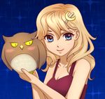  blonde_hair blue_eyes original orikanekoi owl tagme 