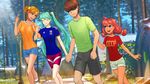  1boy 3girls aqua_hair arsenixc blue_eyes brown_hair dvache-tan everlasting_summer game_cg hatsune_miku multiple_girls orange_eyes orange_hair orikanekoi red_hair twintails ussr-tan vocaloid 