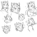  aged_up chibi facial_sketch feline mammal morenatsu simple_background smile surprise tiger torahiko_(morenatsu) 