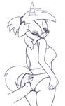  an-tonio blush butt clothed clothing equine fan_character freckles hair horn horse looking_back mammal my_little_pony open_mouth penis silver_draw simple_background sketch tongue unicorn white_background 