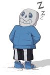  animated_skeleton bone clothing footwear humor sans_(undertale) shoes shorts simple_background skeleion skeleton sleeping smile solo sound_effects sweater undead undertale video_games white_background zzz 