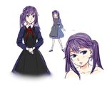  green_eyes orikanekoi purple_hair simple_background soviet_pioneer tagme tihonova_ninell unyl-tan 