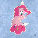  blue_eyes butt cupcake cutie_mark earth_pony eat-at-eriks_(artist) equine female feral food friendship_is_magic fur hair horse mammal marker my_little_pony paintbrush pen pencil_(disambiguation) pink_hair pinkie_pie_(mlp) pony solo tongue 