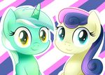  bonbon_(mlp) cute duo equine female friendship_is_magic hair heavymetalbronyyeah horn horse looking_at_viewer lyra_heartstrings_(mlp) mammal my_little_pony smile unicorn 