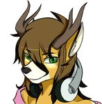  2016 anthro antlers cervine deer djdandy hair horn invalid_tag looking_at_viewer male mammal pi9o simple_background smile 