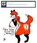  anthro anus ask_blog big_breasts big_butt breasts butt canine female fox fur lewdicrousart mammal nude simple_background solo voluptuous white_background wide_hips 