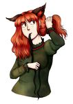  animal_ears cat_ears ear highres kaenbyou_rin long_hair moonywitcher red_eyes red_hair ribbon solo touhou 