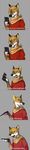  ... angry anthro brown_eyes canine clothed clothing comic english_text fox fur humor inner_ear_fluff looking_at_viewer male mammal phone scarf shirt simple_background text unknown_artist unknown_character yellow_fur 