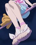  arm_support asahina_mirai bare_legs broom broom_riding feet haruyama_kazunori head_out_of_frame legs mahou_girls_precure! mofurun_(mahou_girls_precure!) pov_feet precure sandals sitting skirt solo toes 