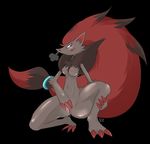  2016 breasts cashmere claws female fur hair hi_res looking_at_viewer nintendo nipples nude pok&eacute;mon pussy smile solo tongue video_games zoroark 