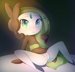  2016 anus blush bottomless butt clitoris clothed clothing female hair hearlesssoul legendary_pok&eacute;mon looking_at_viewer meloetta nintendo pok&eacute;mon presenting pussy solo spread_legs spreading video_games 