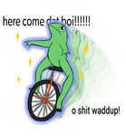  amphibian dat_boi english_text friisans frog meme simple_background text unicycle video_games 