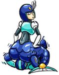  big_butt butt capcom facesitting hand_on_butt looking_back mega_man_(character) mega_man_(series) splash_woman unknown_artist video_games 