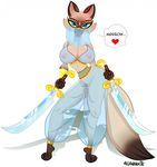  2016 allannocte anthro big_breasts breasts cat clothed clothing feline female invalid_tag mammal melee_weapon nipples pose pussy scimitar siamese skimpy standing sword translucent weapon 