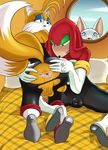  anus balls bulge clothed clothing crossdressing glazed_(artist) knuckles_the_echidna male miles_prower penis presenting presenting_anus rouge_the_bat sonic_(series) 