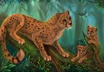  2013 age_difference ambiguous_gender avian bird black_nose cheetah claws feline feral flashw fur group looking_at_viewer mammal parent paws spots tagme tan_fur young 
