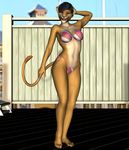 3d_(artwork) armpits athletic bagcat bikini breasts cat character_lioness clothing deck digital_media_(artwork) feet feline female invalid_background invalid_tag lion lips mammal outside pose swimsuit tampa toes vic34677 wood 