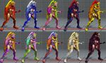  1girl 3d alternate_color alternate_costume breasts capcom cleavage cleavage_cutout female fighting_stance mask muffler rainbow_mika solo spandex street_fighter street_fighter_v thigh_boots twintails variations wings wrestling_outfit 