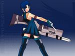  bare_shoulders boots ciel gloves huge_weapon miniskirt pile_bunker powerd_ciel seventh_holy_scripture skirt solo takeuchi_takashi tattoo thighhighs tsukihime weapon zettai_ryouiki 