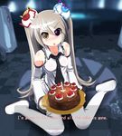  anger_core angry bare_shoulders black_forest_cake blush boots cake cake_core candle curiosity_core detached_sleeves english fake_screenshot food glados hairpods hangaku heterochromia highres long_hair meme morality_core necktie pastry personality_core personification portal portal_(series) sitting solo spoilers the_cake_is_a_lie thigh_boots thighhighs tray tsundere twintails wariza white_hair white_legwear 