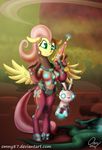  2016 angel_(mlp) anthro anthrofied equine female fluttershy_(mlp) friendship_is_magic machine mammal my_little_pony omny87 pegasus robot science_fiction wings 