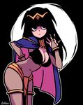  akairiot bad_id bad_tumblr_id bangs blunt_bangs bodystocking breasts cape cleavage fire_emblem fire_emblem:_kakusei large_breasts solo tharja tiara two_side_up 