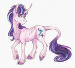  bare_back blue_eyes cutie_mark equine female feral friendship_is_magic fur hair hooves horse luna68 mammal multicolored_hair my_little_pony pink_fur pony simple_background solo starlight_glimmer_(mlp) tagme two_tone_hair white_background 