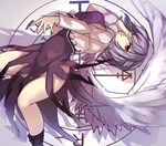  angel_wings bare_legs breasts dress feathered_wings floating from_side full_body hand_on_own_face hips jacket janne_cherry kishin_sagume long_sleeves looking_at_viewer medium_breasts open_clothes open_jacket outstretched_arm pose purple_skirt red_eyes serious short_dress short_hair single_wing skirt solo touhou white_hair white_jacket wings 