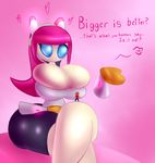  &lt;3 big_breasts big_butt blue_eyes breasts butt disembodied_hand english_text female hair hellrice huge_breasts human machine macro mammal not_furry pink_hair robot susie_(kirby) text white_skin 