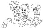  2016 anthro anthrofied bdsm bikini black_and_white bondage bound breasts cleavage clothed clothing daughter diamond_tiara_(mlp) equine eyewear female friendship_is_magic gag glasses group horse mammal monochrome mother mother_and_daughter my_little_pony parent pony rope rope_bondage ryuseihikari silver_spoon_(mlp) spoiled_rich_(mlp) swimsuit 