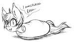  2016 bat_pony burrito dialogue english_text fan_character fangs female monochrome my_little_pony nolegs_(oc) replica_(artist) sketch solo text 