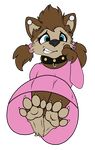  4_toes anthro blue_eyes brown_fur canine clothing collar eyelashes female fur furgonomics furry-specific_piercing hotel_transylvania mammal neonctron piercing pigtails solo teeth toes were werewolf winnie_werewolf_(hotel_transylvania) 