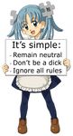  1girl blue_hair female holding open_mouth shiny shiny_hair sign solo text transparent_background wikipe-tan wikipedia 
