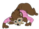  anthro blue_eyes brown_fur butt canine clothing collar eyelashes female fur furgonomics furry-specific_piercing hotel_transylvania looking_at_viewer mammal neonctron piercing pigtails solo were werewolf winnie_werewolf_(hotel_transylvania) 