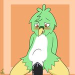  2016 animal_genitalia anthro avian bird blush dildo docking dripping feathers genital_slit kahisys male male/male nude open_mouth pigeon sex sex_toy simple_background slit slit_penetration slit_play slit_sex solo 