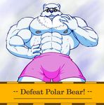  abs anthro bear big_muscles body_hair bulge chest_hair clothed clothing eyewear fur glasses guzreuef ice_climbers low-angle_view male mammal muscular nipples pecs polar_bear solo sunglasses topless underwear white_fur 