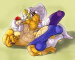  abs asgore_dreemurr balls biceps big_muscles bowser bulge clothing duo guzreuef hyper hyper_penis male mario_bros muscular nintendo nipples pecs penis thong undertale video_games 