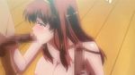  aisai_nikki animated animated_gif blush character_request fellatio handjob long_hair mole nipples red_hair saliva threesome 