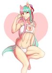  &lt;3 2016 5_fingers abstract_background accelo anthro clothed clothing cream_fur crossdressing feline fur green_hair hair long_hair male mammal multicolored_fur multicolored_hair navel pink_fur pink_hair pink_nose purple_hair red_eyes short_tail smile solo 