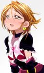  blush brown_eyes brown_hair cure_black earrings eyebrows eyebrows_visible_through_hair futari_wa_precure heart heart_earrings jewelry magical_girl manji_(tenketsu) misumi_nagisa precure short_hair sketch solo 