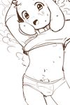  asriel_dreemurr belly blush briefs bulge caprine child clothing cub gimlet goat lying male mammal monster navel open_mouth penis penis_base sketch solo sweat sweater undertale underwear video_games young 