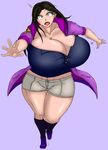  gigantic_breasts idolmaster_cinderella_girls mukai_takumi muscle swinging_breasts tak111 tripping 