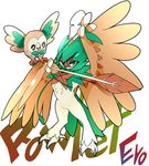  bow_(weapon) brown_feathers decidueye evolution gen_7_pokemon highres no_humans owl pokemon pokemon_(creature) rowlet shigurio weapon 