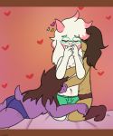  &lt;3 ambiguous_gender bisexual blush body_hair boss_monster breasts brown_hair butt caprine clothed clothing deltarune eyewear female glasses goat goatboyalex hair happy_trail hickey human kissing kris_(deltarune) legwear long_hair male mammal partially_clothed pink_hair ralsei romantic_couple scalie side_boob slightly_chubby socks stretch_marks susie_(deltarune) thick_thighs undertale underwear video_games 