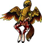  avian beak cum erection feathers gryphon hippogryph hooves male masturbation q sharples solo spots wings 